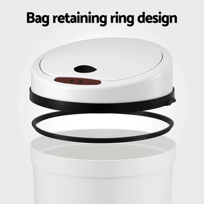 Devanti Sensor Bin Motion Rubbish Bins Kitchen Automatic Trash Can White 9L - Mekamart Australia