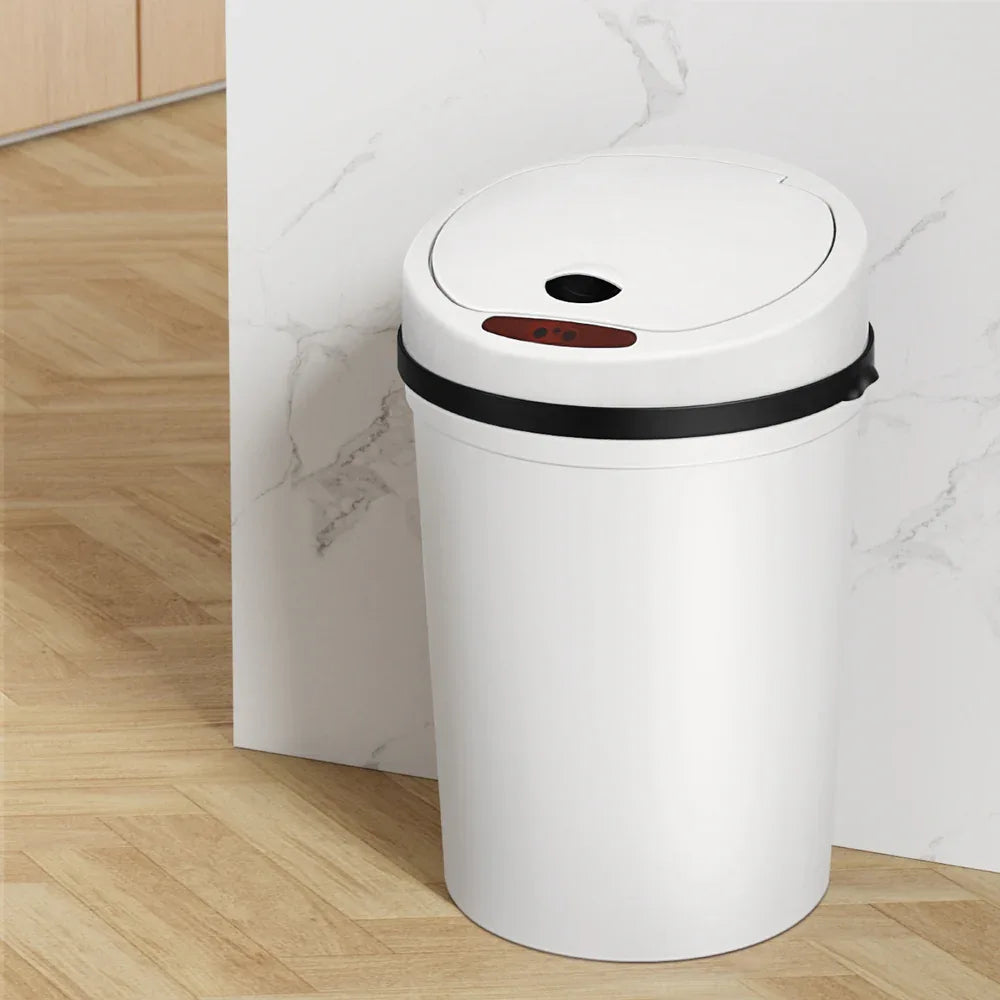 Devanti Sensor Bin Motion Rubbish Bins Kitchen Automatic Trash Can White 9L - Mekamart Australia