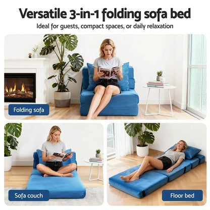 Artiss Convertible Folding Sofa Bed Armless Lounger Foam Floor Sofas Futons Couches - Mekamart Australia