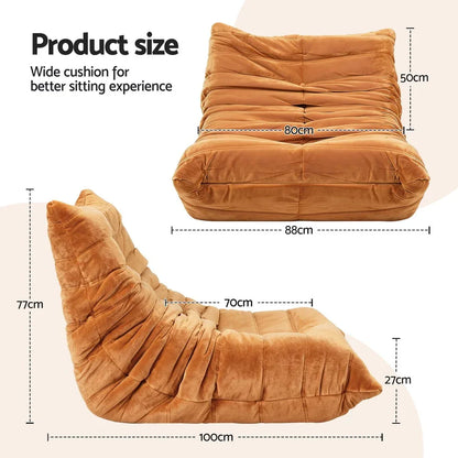 Artiss Lazy Sofa Accent Chair Floor Couch Leisure Lounge Foam Pouffe Recliner - Mekamart Australia