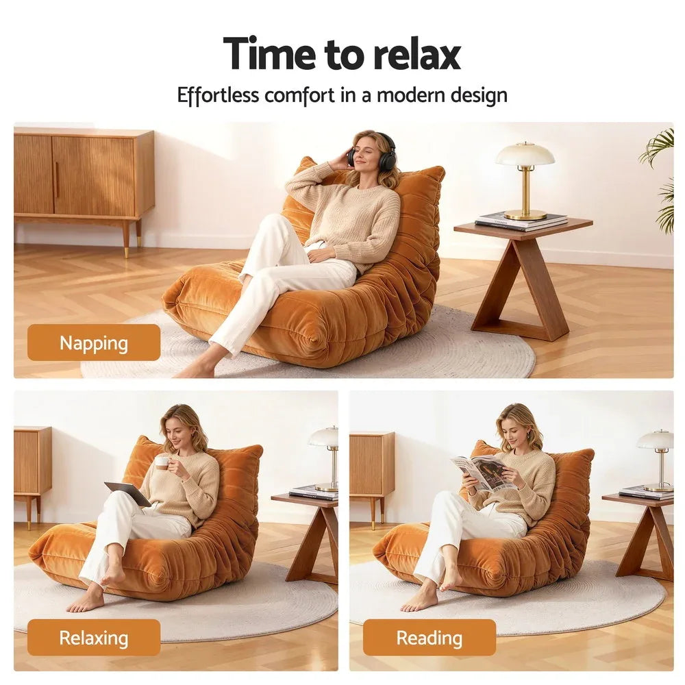 Artiss Lazy Sofa Accent Chair Floor Couch Leisure Lounge Foam Pouffe Recliner - Mekamart Australia
