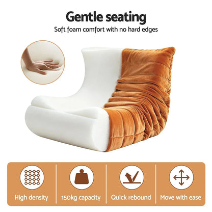 Artiss Lazy Sofa Accent Chair Floor Couch Leisure Lounge Foam Pouffe Recliner - Mekamart Australia