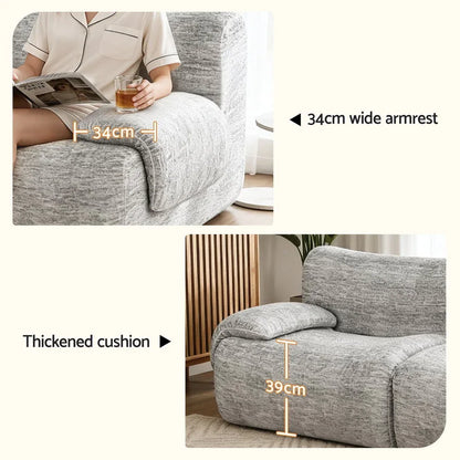 Artiss 2 Seater Sofa Modular Sectional Sofas Couch Bed No Assembly Living Room Grey - Mekamart Australia