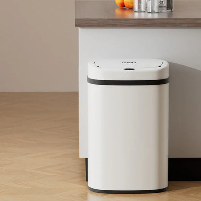 Devanti 50L Sensor Bin Motion Rubbish Automatic White - Mekamart Australia