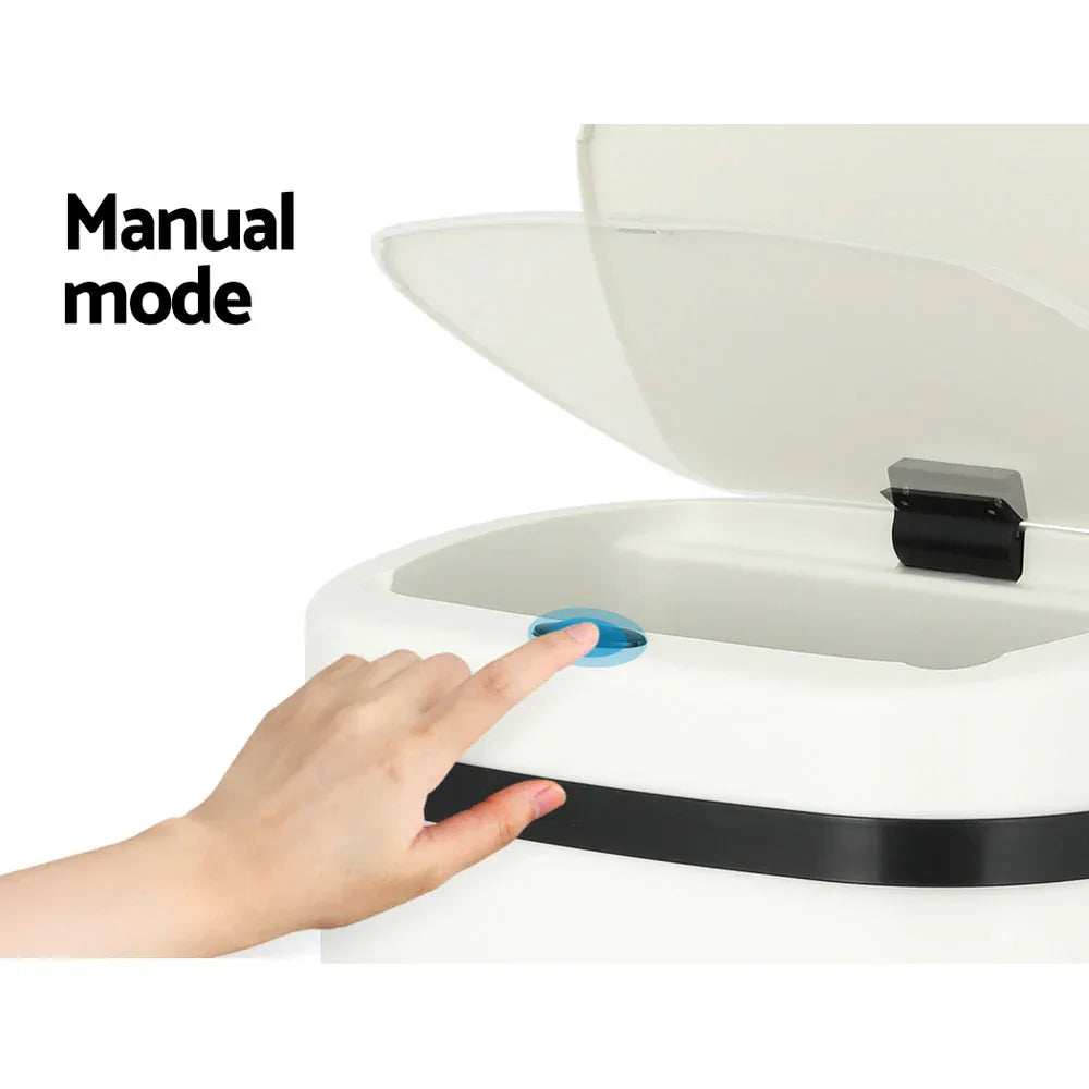 Devanti 50L Sensor Bin Motion Rubbish Automatic White - Mekamart Australia