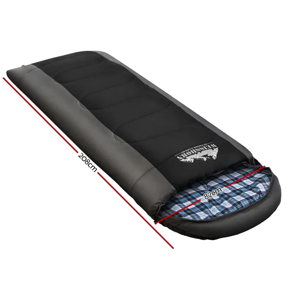 Weisshorn Sleeping Bag Single Thermal Camping Hiking Tent Black  -20°C - Mekamart Australia