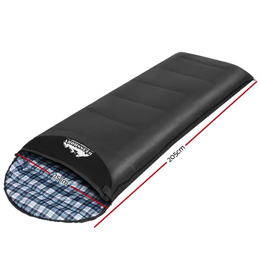 Weisshorn Sleeping Bag Single Thermal Camping Hiking Tent Grey 0&deg;C - Mekamart Australia