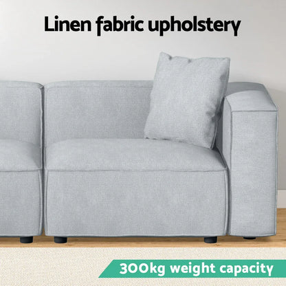 Artiss Modular Sofa Chaise Set 2-Seater Grey - Mekamart Australia