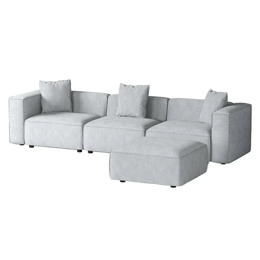 Artiss Modular Sofa Chaise Set 4-Seater Grey - Mekamart Australia