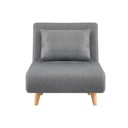 Artiss Sofa Bed Convertible Couch Recliner Lounge Chair Linen Grey - Mekamart Australia