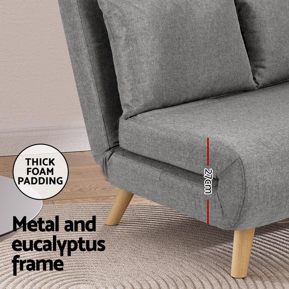 Artiss Sofa Bed 2 Seater Convertible Couch Recliner Lounge Chair Linen - Mekamart Australia