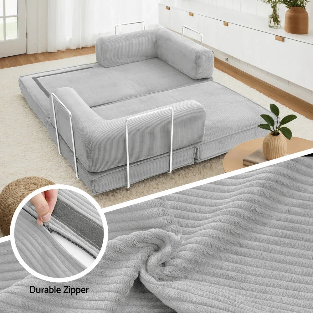 Artiss Convertible Folding Sofa Bed Grey - Mekamart Australia