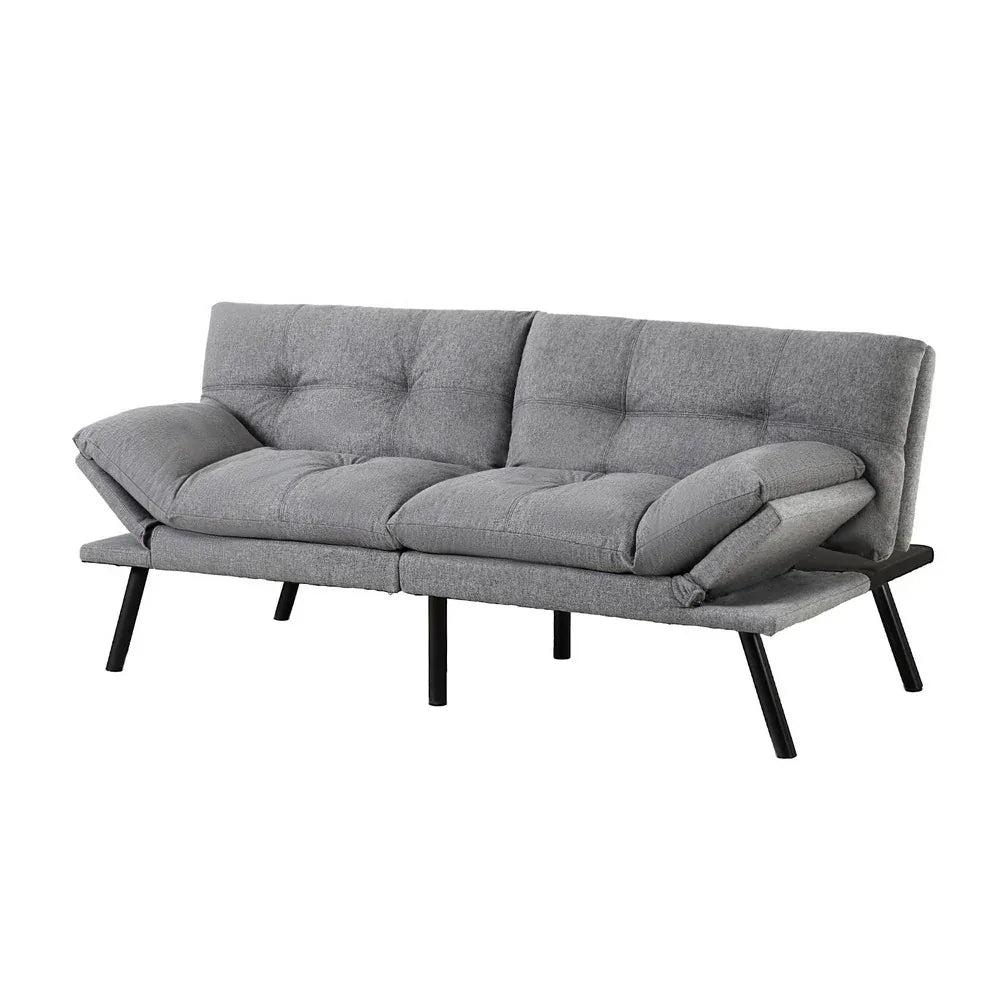 Artiss Sofa Bed Convertible 3 Seater Couch Recliner Lounge Chair Fabric Grey - Mekamart Australia