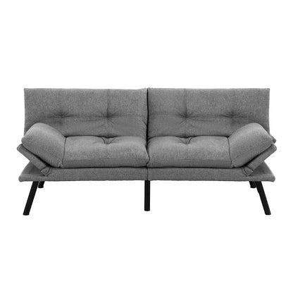 Artiss Sofa Bed Convertible 3 Seater Couch Recliner Lounge Chair Fabric Grey - Mekamart Australia