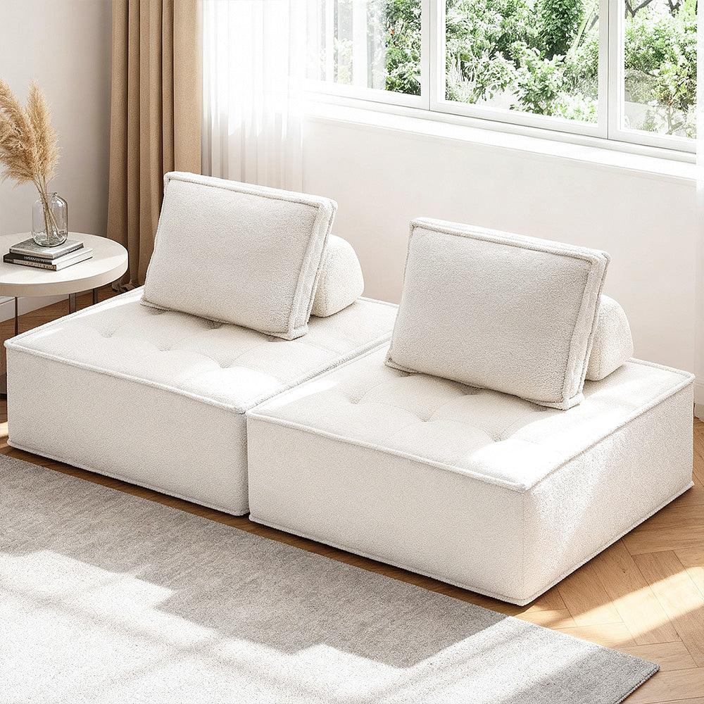 Artiss 2 Floor Sofa Lounge Chair with Pillow - Mekamart Australia