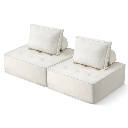 Artiss 2 Floor Sofa Lounge Chair with Pillow - Mekamart Australia