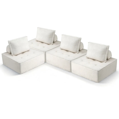 Artiss Floor Sofa Lounge Chair 4 Seater with Pillow - Mekamart Australia