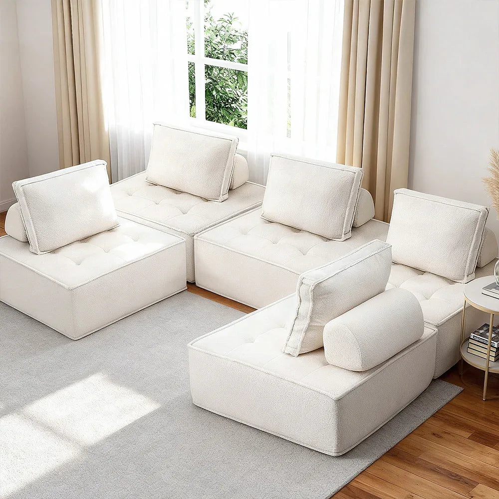 Artiss Floor Sofa Lounge Chair 5 Seater with Pillow - Mekamart Australia