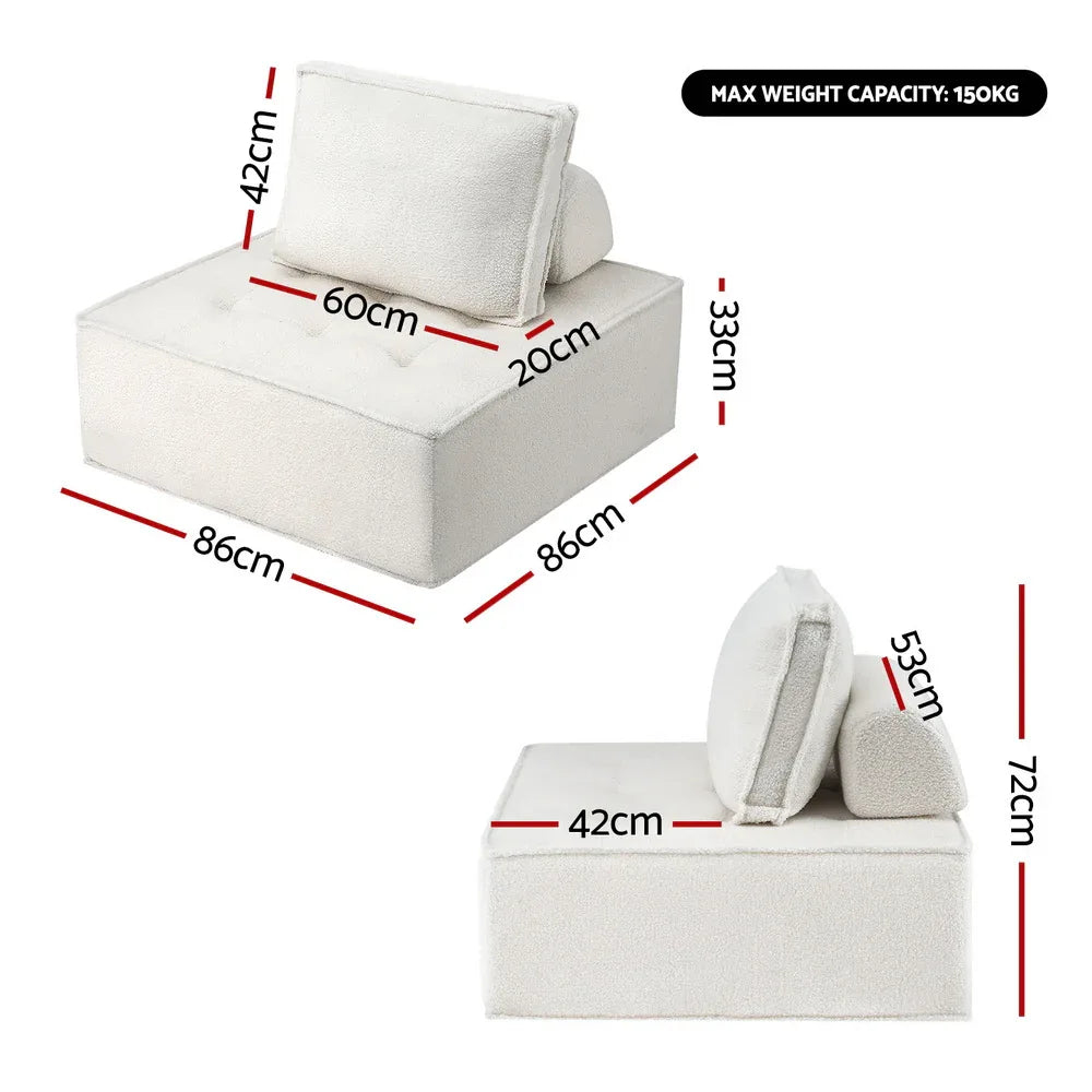 Artiss Floor Sofa Lounge Chair 5 Seater with Pillow - Mekamart Australia