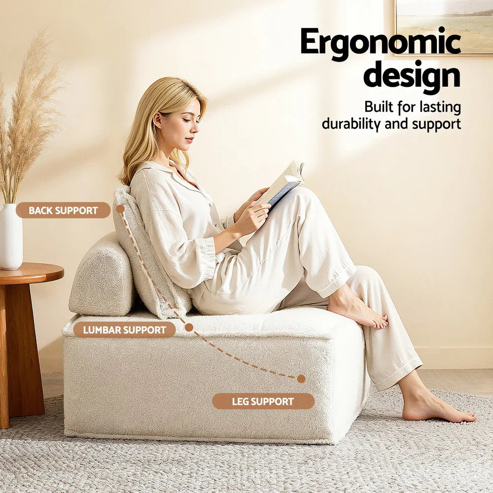 Artiss Floor Sofa Lounge Chair 5 Seater with Pillow - Mekamart Australia