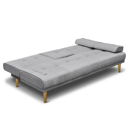 Artiss Sofa Bed 188CM Grey Faux Linen - Mekamart Australia