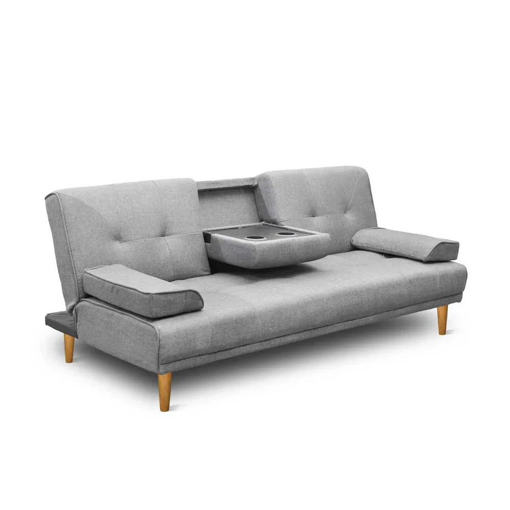 Artiss Sofa Bed 188CM Grey Faux Linen - Mekamart Australia