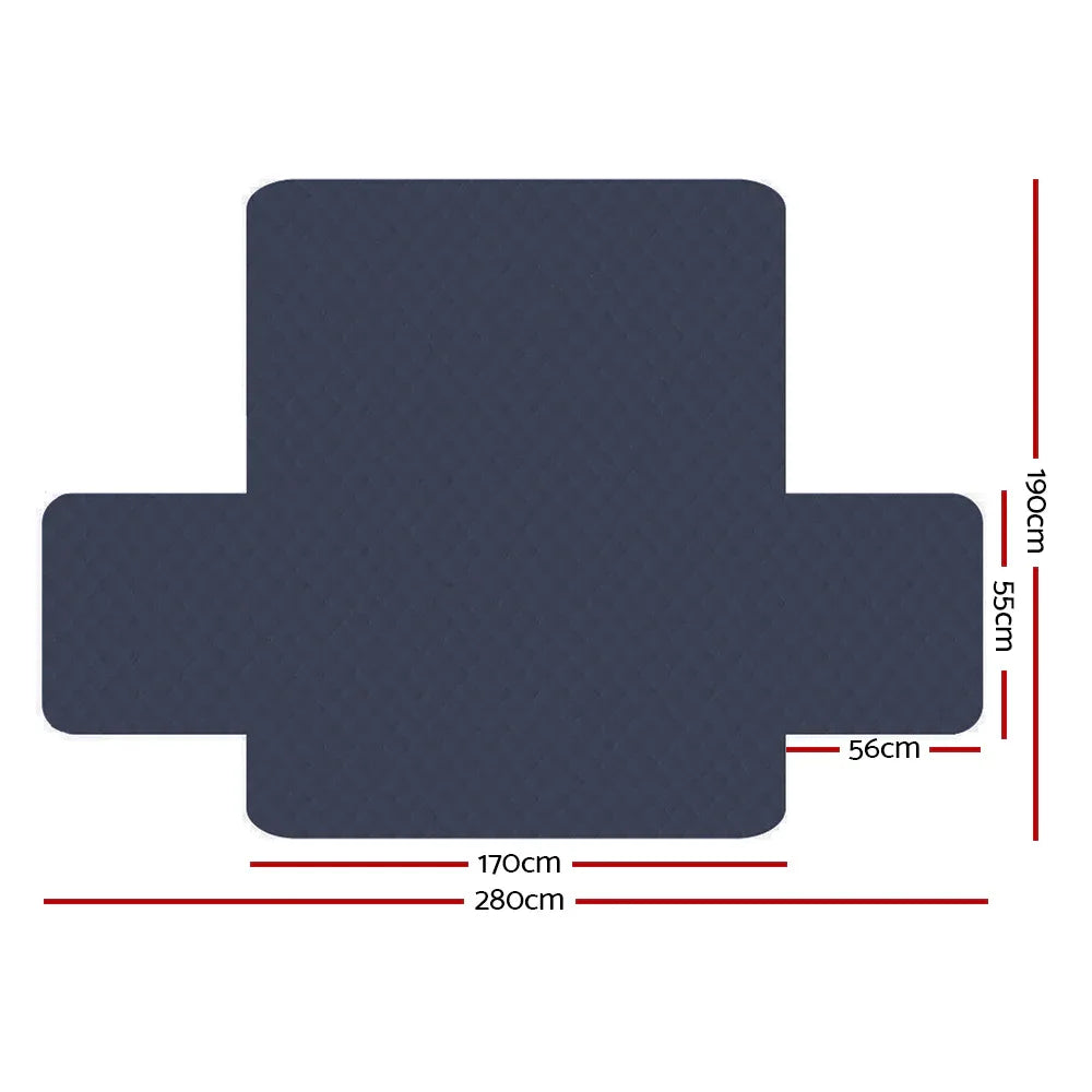 Artiss Sofa Cover Couch Covers 3 Seater Quilted Dark Grey - Mekamart Australia