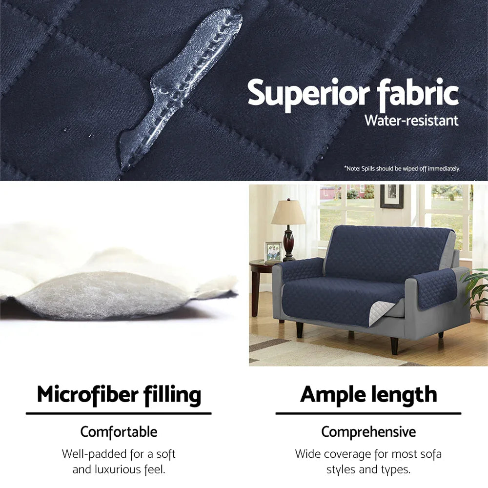 Artiss Sofa Cover Couch Covers 3 Seater Quilted Dark Grey - Mekamart Australia