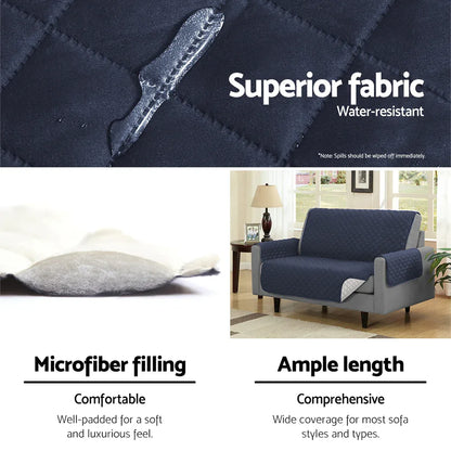 Artiss Sofa Cover Couch Covers 3 Seater Quilted Dark Grey - Mekamart Australia