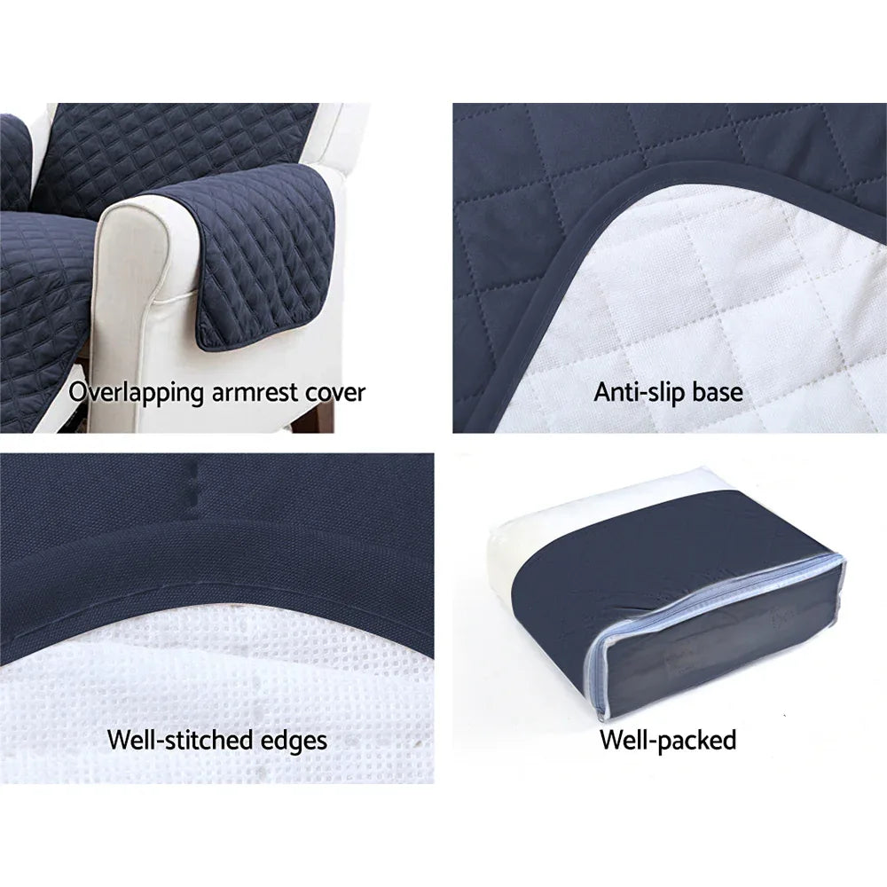 Artiss Sofa Cover Couch Covers 3 Seater Quilted Dark Grey - Mekamart Australia