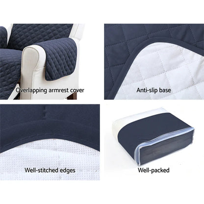 Artiss Sofa Cover Couch Covers 3 Seater Quilted Dark Grey - Mekamart Australia