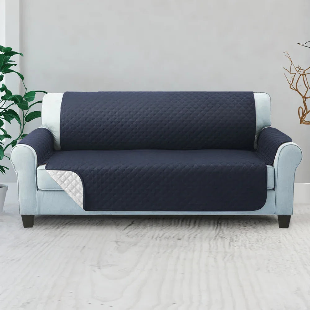 Artiss Sofa Cover Couch Covers 3 Seater Quilted Dark Grey - Mekamart Australia