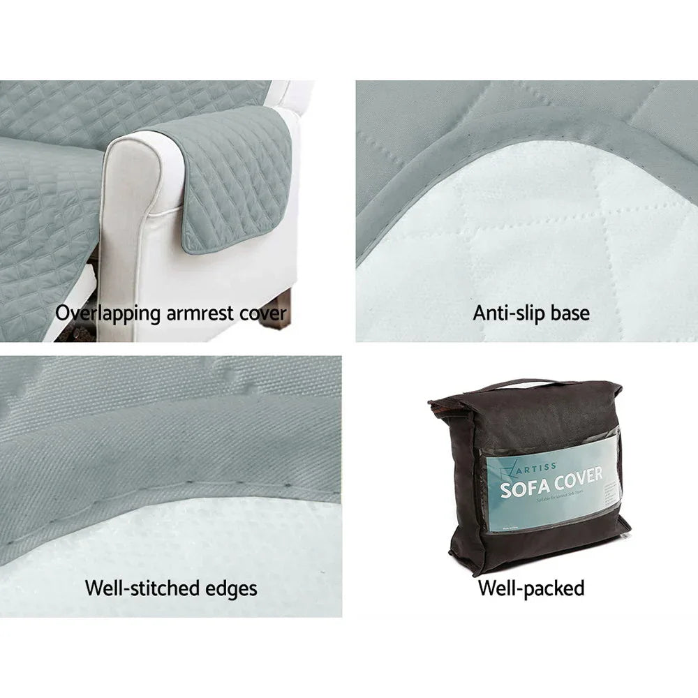 Artiss Sofa Cover Couch Covers 3 Seater 100% Water Resistant Grey - Mekamart Australia