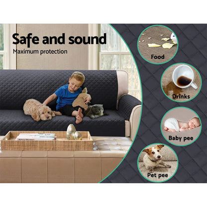 Artiss Sofa Cover Couch Covers 4 Seater 100% Water Resistant Dark Grey - Mekamart Australia