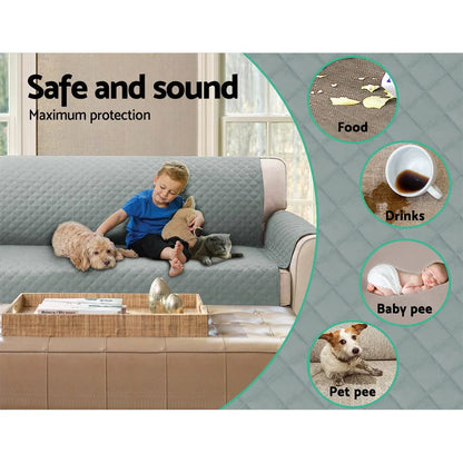 Artiss Sofa Cover Couch Covers 4 Seater 100% Water Resistant Grey - Mekamart Australia