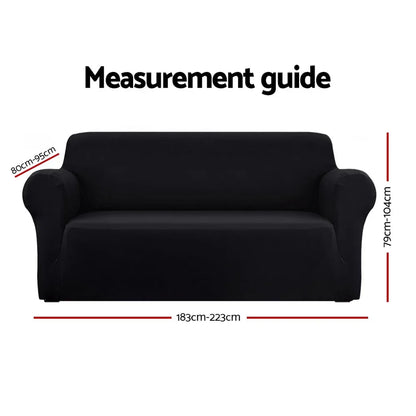 Artiss Sofa Cover Couch Covers 3 Seater Stretch Black - Mekamart Australia