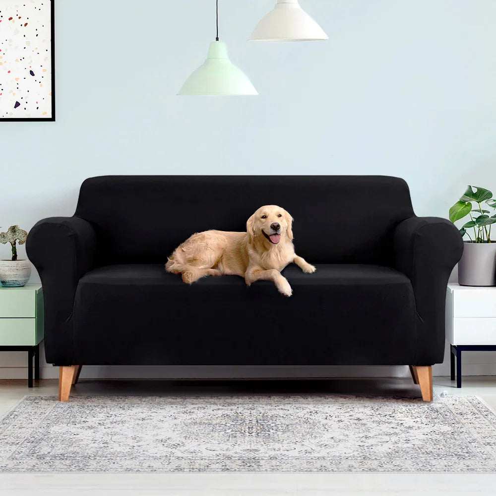 Artiss Sofa Cover Couch Covers 3 Seater Stretch Black - Mekamart Australia