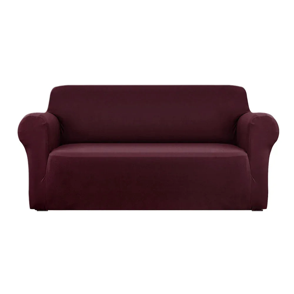 Artiss Sofa Cover Couch Covers 3 Seater Stretch Burgundy - Mekamart Australia