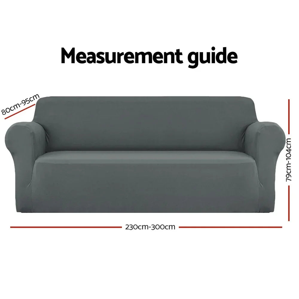 Artiss Sofa Cover Couch Covers 4 Seater Stretch Grey - Mekamart Australia