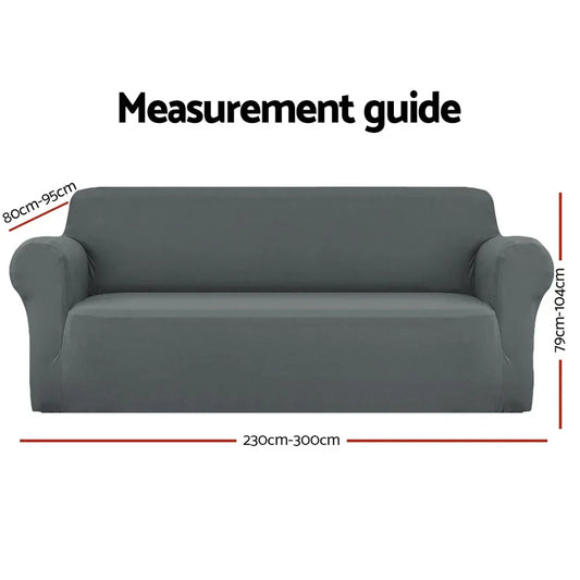 Artiss Sofa Cover Couch Covers 4 Seater Stretch Grey - Mekamart Australia