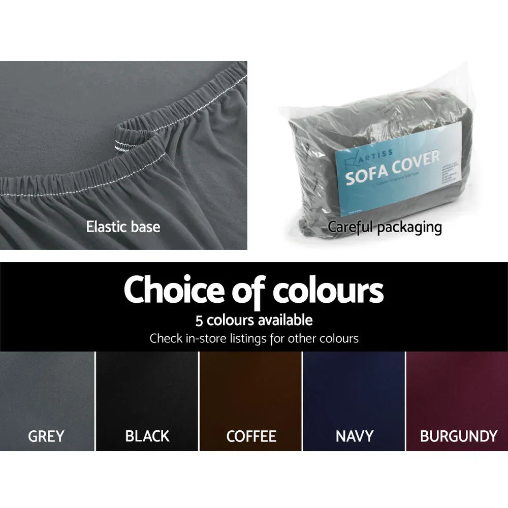 Artiss Sofa Cover Couch Covers 4 Seater Stretch Grey - Mekamart Australia