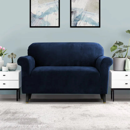 Artiss Sofa Cover Couch Covers 2 Seater Velvet Sapphire - Mekamart Australia