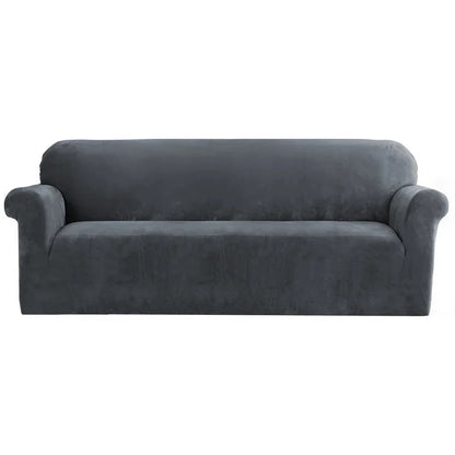 Artiss Sofa Cover Couch Covers 4 Seater Velvet Grey - Mekamart Australia