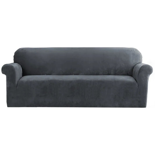Artiss Sofa Cover Couch Covers 4 Seater Velvet Grey - Mekamart Australia