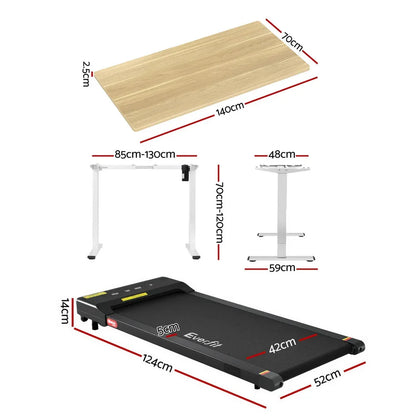 Artiss Electric Treadmill with 140cm Automatic Standing Desk Walking Pad 400mm - Mekamart Australia