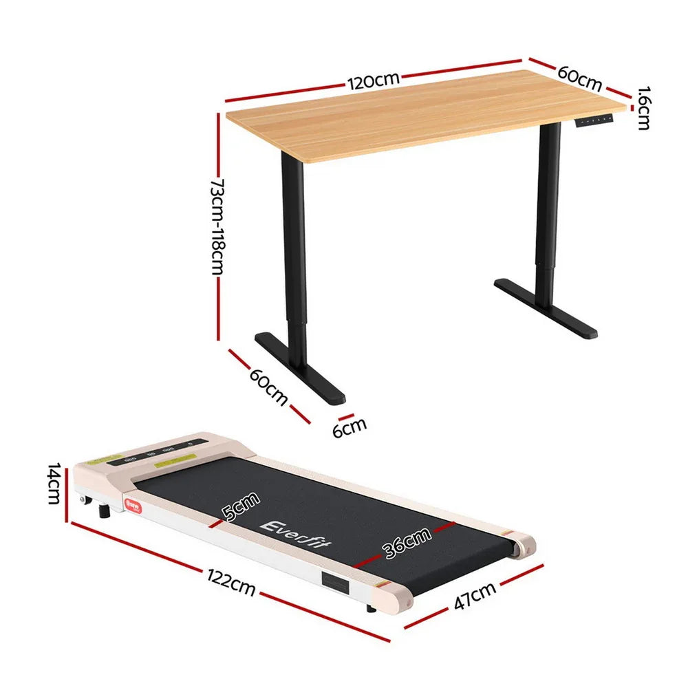 Artiss Electric Treadmill with 120cm Automatic Standing Desk Walking Pad 360mm - Mekamart Australia