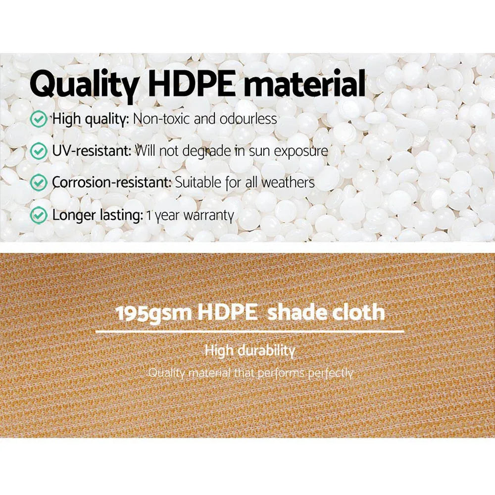 Instahut 90% Shade Cloth 1.83x10m Shadecloth Sail Heavy Duty Beige - Mekamart Australia