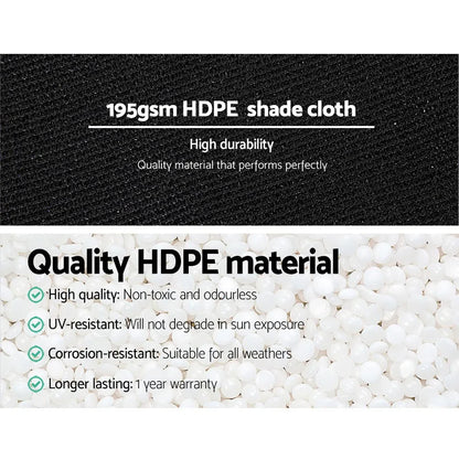 Instahut 90% Shade Cloth 1.83x10m Shadecloth Sail Heavy Duty Black - Mekamart Australia
