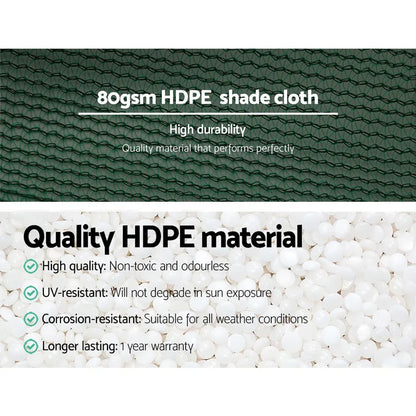 Instahut 30% Shade Cloth 1.83x10m Shadecloth Wide Heavy Duty Green - Mekamart Australia