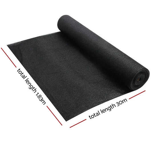 Instahut 90% Shade Cloth 1.83x30m Shadecloth Sail Heavy Duty Black - Mekamart Australia